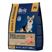 Brit Premium Adult Medium с курицей для взрослых собак средних пород (10-25 кг).