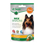 Dr. Seidel Snacks. Микс 2в1. Лакомство для собак - для красивой шерсти и свежего дыхания 90г
