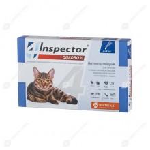 Inspektor Quadro Капли на холку для кошек 1- 4 кг (1 пипетка х 0,4 мл)