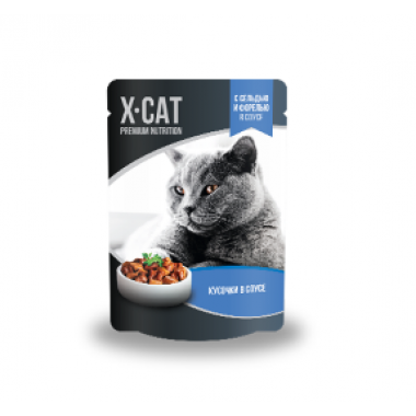 X-CAT консервы сельдь+форель 85гр
