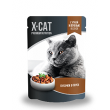 X-CAT консервы утка+печень 85гр