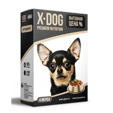 X-DOG Консервы для собак Ассорти для дегустации 4х85гр=340г