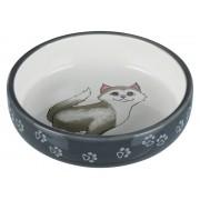 24784 Миска "TRIXIE" керамическая для кошек с коротким носом, серый , 0,3л/15 см