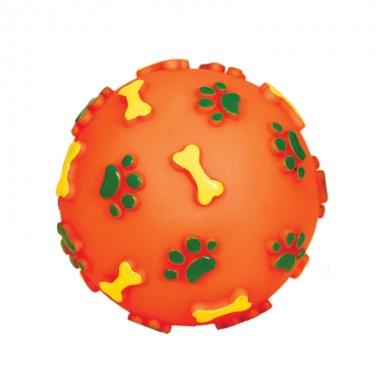 Игрушка для собак из винила "Мяч с лапками и косточками", d80мм