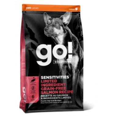 GO Беззерновой корм для щенков и собак с лососем для чувствительного пищеварения (Sensitivity) 1,59 кг, весовка