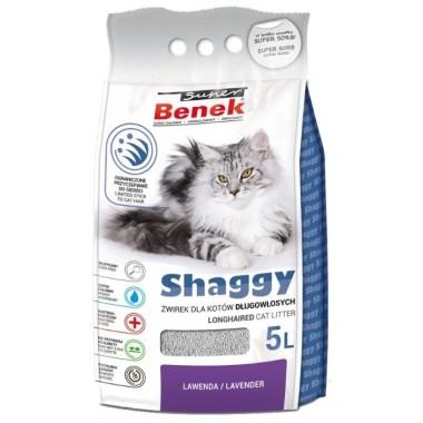 Наполнитель для туалета Super Benek Shaggy с запахом лаванды для длинношерстных кошек, 5л
