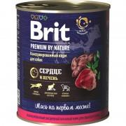 Консервированный корм BRIT Premium, сердце и печень