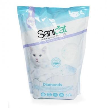 Sanicat Professional Diamonds силикагелевый наполнитель без запаха из крупных гранул, 3,8 л